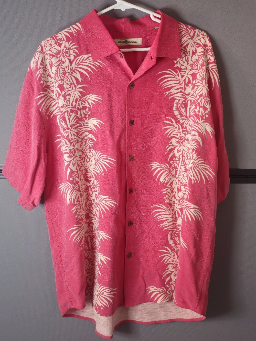 Tommy Bahama Button Up Shirt Silk Hawaii Men's Red Size Extra Large